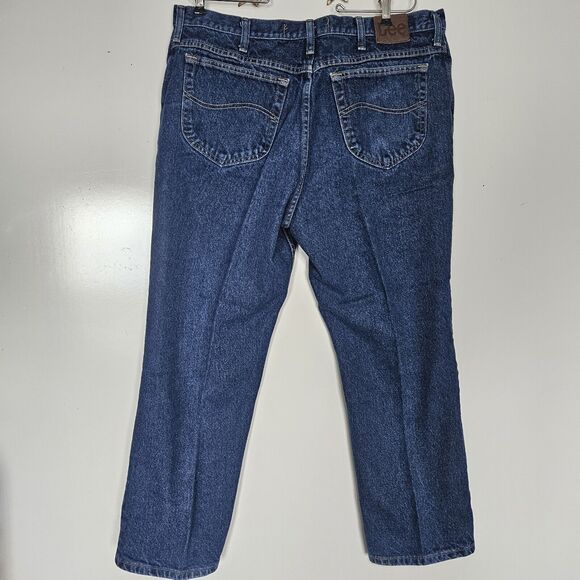 Lee Vintage Mens Regular Fit Dark Wash 40x29 Y2K 90s Grunge Retro Cowboy Western - Picture 2 of 10